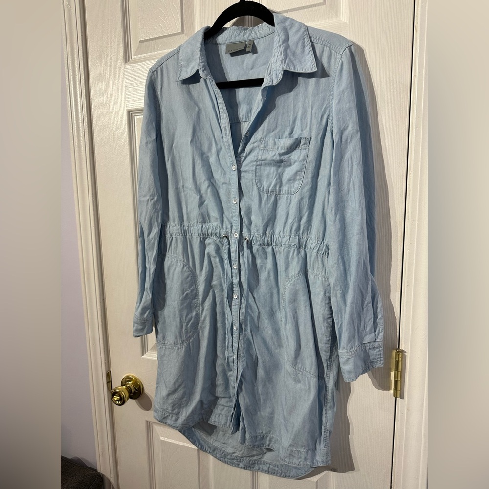Athleta Light Blue Denim Shirt Dress XS - Picture 6 of 15